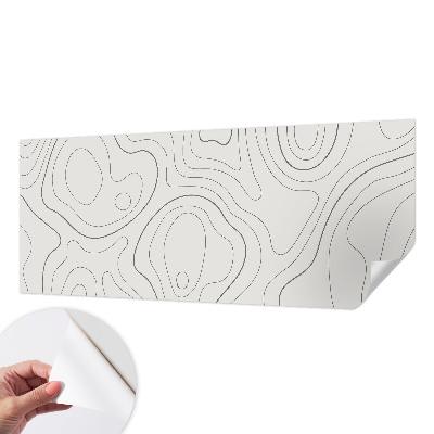 Peel and stick wallpaper mural with fluid line design