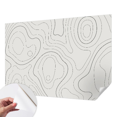 Peel and stick wallpaper mural with fluid line design