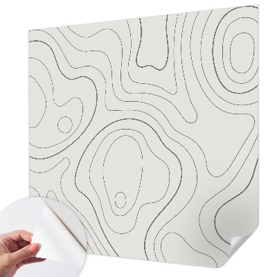 Peel and stick wallpaper mural with fluid line design