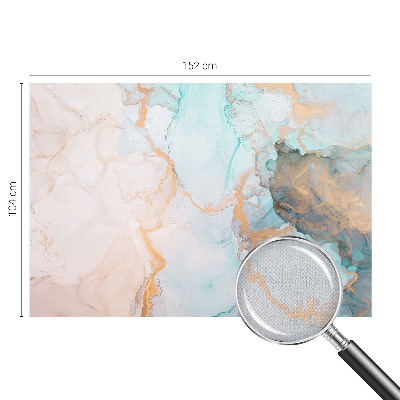 Stick-on wall mural with watercolor wave design