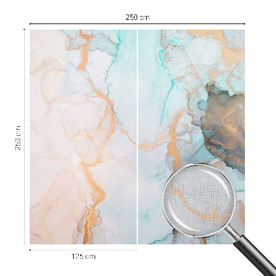 Stick-on wall mural with watercolor wave design