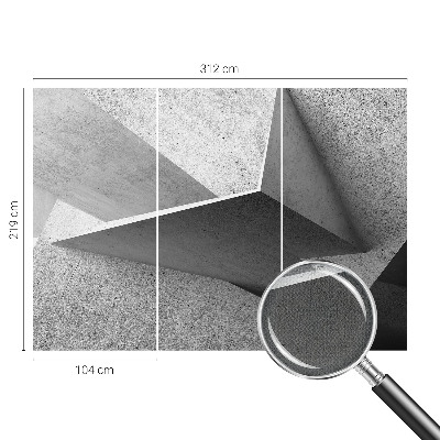 Self-adhesive photo wallpaper with a geometric structures motif