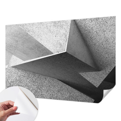 Self-adhesive photo wallpaper with a geometric structures motif