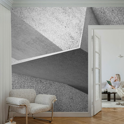 Self-adhesive photo wallpaper with a geometric structures motif