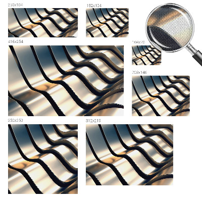 Removable wall mural wallpaper with a metal waves design