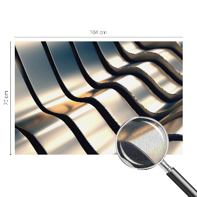 Removable wall mural wallpaper with a metal waves design