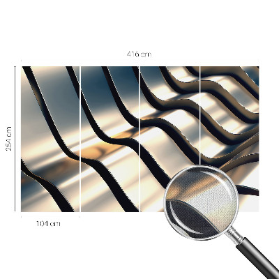 Removable wall mural wallpaper Metal waves