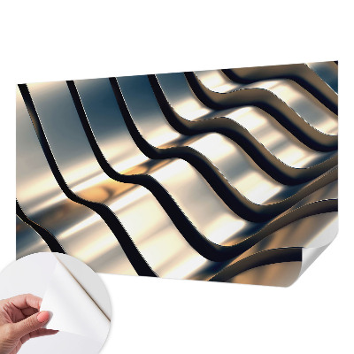 Removable wall mural wallpaper Metal waves