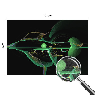Peel and stick wall mural for living room with a green waves design