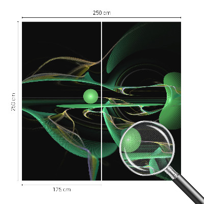 Peel and stick wall mural for living room Green waves