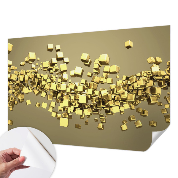 Nursery wall mural with a creative cubes design