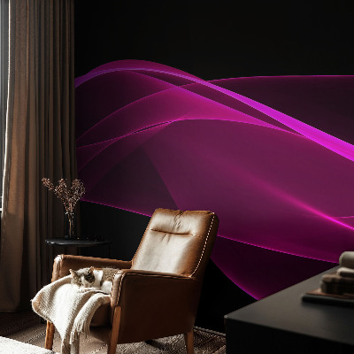 3D wall mural with pink ribbon motif