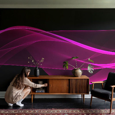 3D wall mural with pink ribbon motif