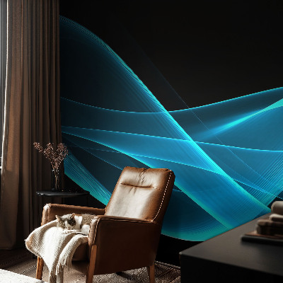 Baby room wall mural with an eye-catching wave pattern