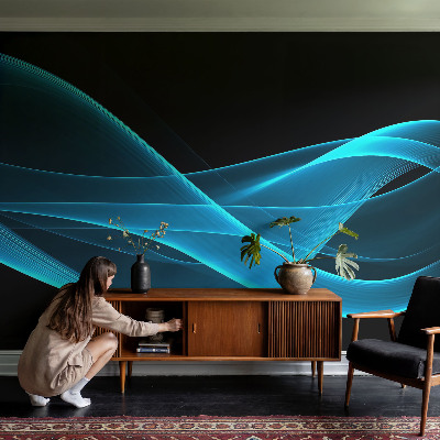 Baby room wall mural with an eye-catching wave pattern