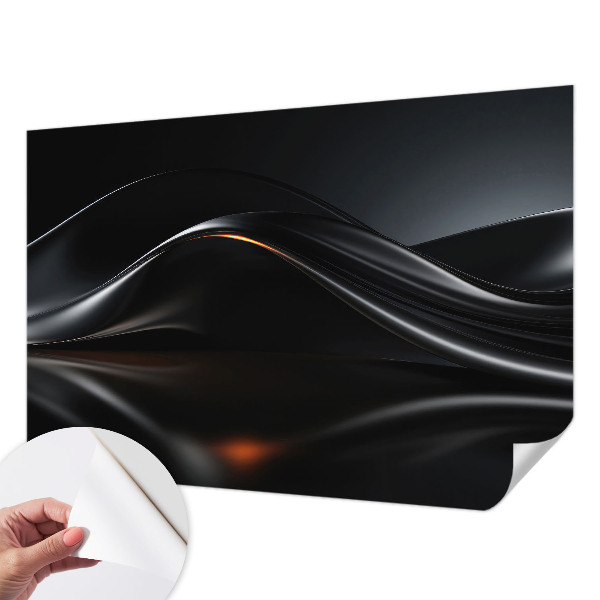 3D photo wallpaper mural with a metallic waves design
