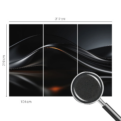 3D photo wallpaper mural with a metallic waves design