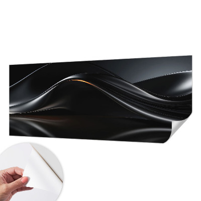 3D photo wallpaper mural with a metallic waves design