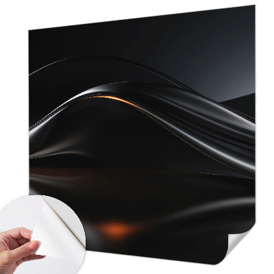 3D photo wallpaper mural with a metallic waves design