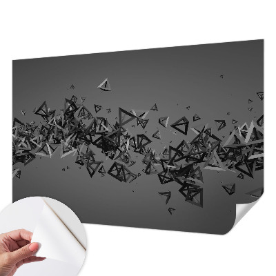 Children's wall mural with geometric abstract motif