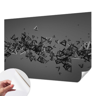 Children's wall mural with geometric abstract motif
