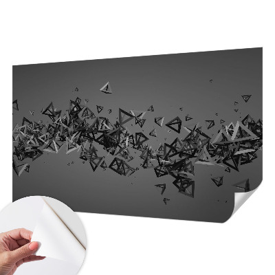 Children's wall mural with geometric abstract motif