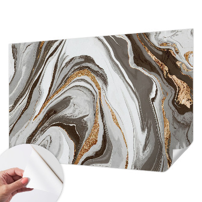 Peel and stick wallpaper mural with marble swirl pattern