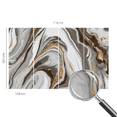 Peel and stick wallpaper mural with marble swirl pattern