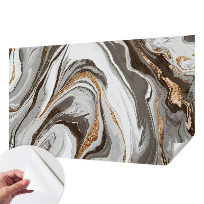 Peel and stick wallpaper mural with marble swirl pattern