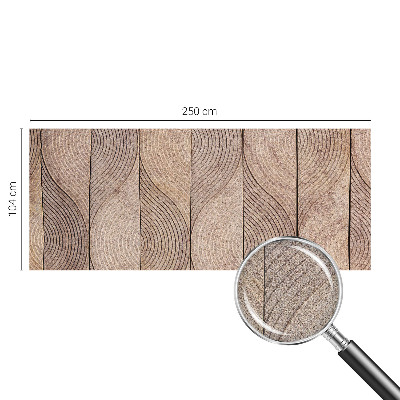 Self-adhesive wall mural with a wood grain wave pattern