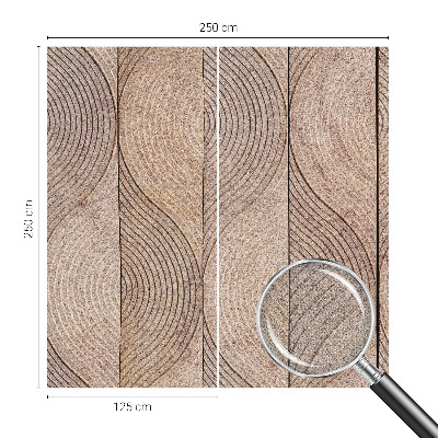 Self-adhesive wall mural with a wood grain wave pattern