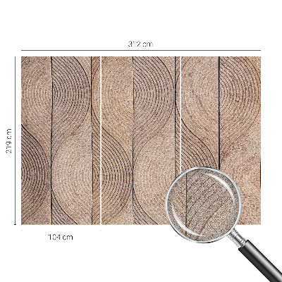 Self-adhesive wall mural with a wood grain wave pattern