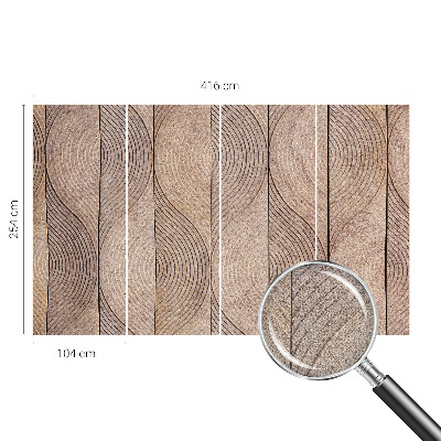 Self-adhesive wall mural with a wood grain wave pattern