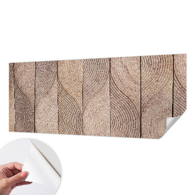 Self-adhesive wall mural with a wood grain wave pattern