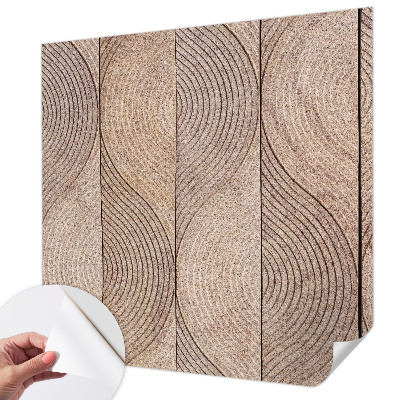 Self-adhesive wall mural with a wood grain wave pattern