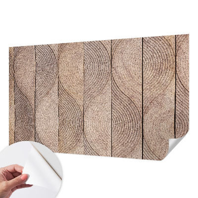 Self-adhesive wall mural with a wood grain wave pattern