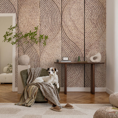 Self-adhesive wall mural with a wood grain wave pattern