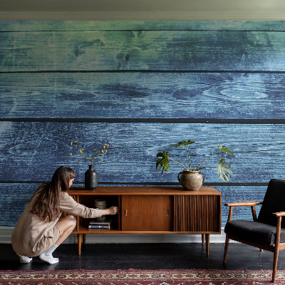 Stick-on wall mural with a rustic floor design