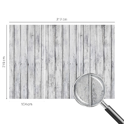 Removable wall mural with a wooden boards design