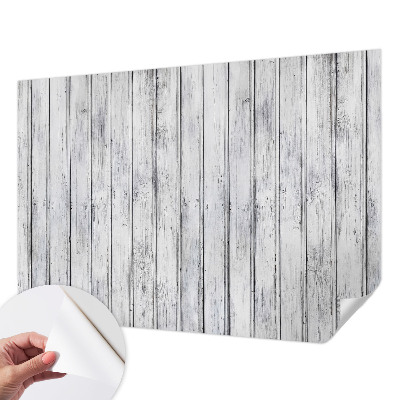 Removable wall mural with a wooden boards design