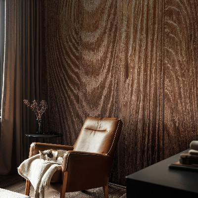 Removable wall mural wallpaper featuring a wooden ring pattern