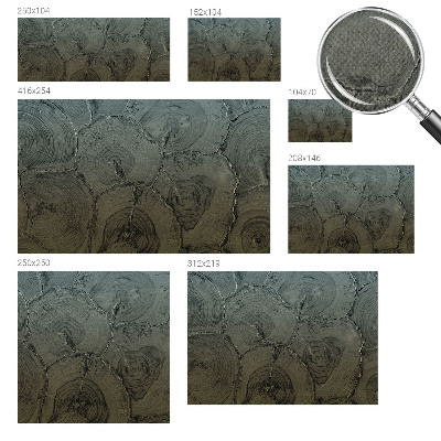 Peel and stick wall mural for bedroom featuring a wooden ring design