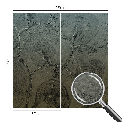 Peel and stick wall mural for bedroom featuring a wooden ring design