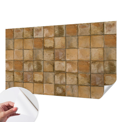 Peel and stick wall mural for kids' room with a rustic mosaic design
