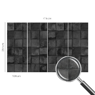 3D photo wallpaper mural with a gray tile pattern