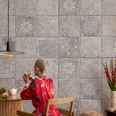 Children's wall mural with subtle pattern suitable for kids' rooms