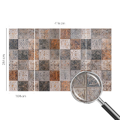 Nursery wall mural with an ornamental tile pattern