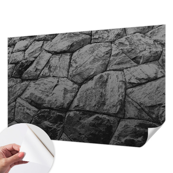 Baby room wall mural with stone texture