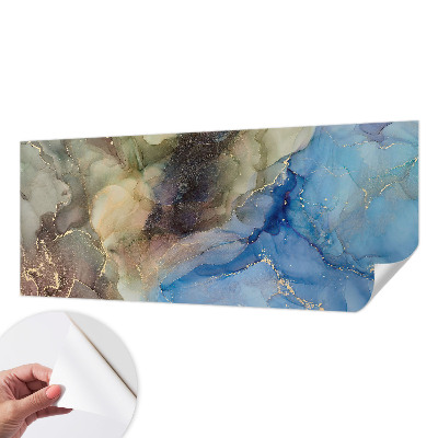 Peel and stick wallpaper mural with a colorful abstract design