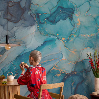 Self-adhesive wall mural Blue abstraction
